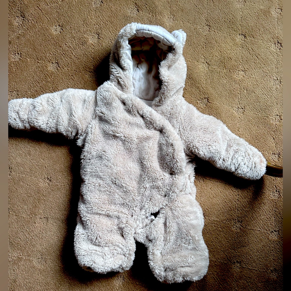 Baby outdoor plush bunting onesie